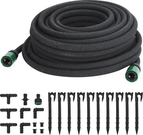vidaXL Tropfschlauch Schwarz 0,6