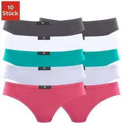 String H.I.S, Damen, Gr. 34, bunt (anthrazit, weiß, mint, flieder, pink), Obermaterial: 95% Baumwolle, 5% Elasthan, unifarben, körpernah, Unterhosen String, aus elastischer Baumwoll-Qualität