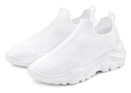 LASCANA Damen Sneaker, vegan, Gr. 40, weiß - Veganer Sneaker von LASCANA im sportiven Look. Bequem zum Reinschlüpfen mit Obermaterial und Futter aus 100% Textil für optimalen Tragekomfort.