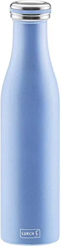Lurch 00240960 Isolierflasche, Edelstahl, Pearl Blue - Thermobehälter aus doppelwandigem Edelstahl mit 0,75l Volumen, hält Getränke bis zu 12 Stunden heiß oder kalt, ideal für unterwegs.