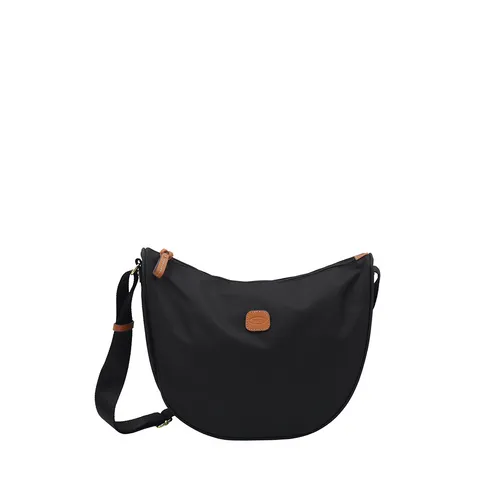 Bric's X-Bag Umhängetasche Halbmond Small oliv - Damentaschen, stilvolle Halbmond-Umhängetasche aus robustem Polyamid, ideal für den Alltag und Reisen.