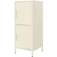 ML-Design Aktenschrank 40x101,5x40 cm Creme - Praktische Aufbewahrungslösung - Kompakter Aktenschrank aus pulverbeschichtetem Stahl mit 2 Türen und höhenverstellbaren Regalböden für flexible Aufbewahrung. Ideal für Büro und Homeoffice, robust und pflegeleicht.