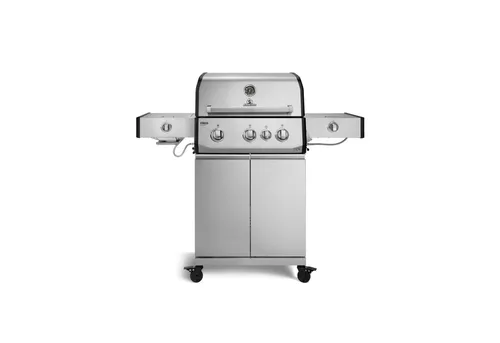 BURNHARD® Gasgrill 3-Brenner, 900°C Infrarot-Keramikbrenner, Longlife Premium-Gussbrenner, Seitenkochfeld, Edelstahl, Piezo-Zündung, Edelstahlrost – FRED Deluxe+
