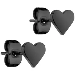 Tamaris Ohrstecker TJ-0128-E-06 IP Black - Ohrringe für Damen in Herzform aus poliertem Edelstahl IP Black, perfekt als Geschenkidee und in hochwertiger Qualität.