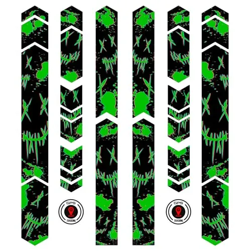 BIKE-label Fahrrad Sticker Set XL Rahmen Aufkleber 14-teilig green purge glitch X400121