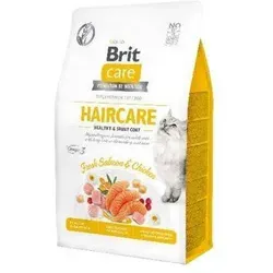 BRIT Care Cat Getreidefreie Haarpflege 7kg - Katzenfutter für ausgewachsene Katzen, hypoallergen mit frischem Lachs und Huhn, ideal für optimale Fellpflege und Gesundheit.