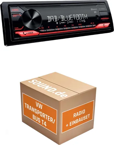 Autoradio Einbaupaket JVC KD-X282DBT für VW T4 | Bluetooth-Funktion für Musikstreaming