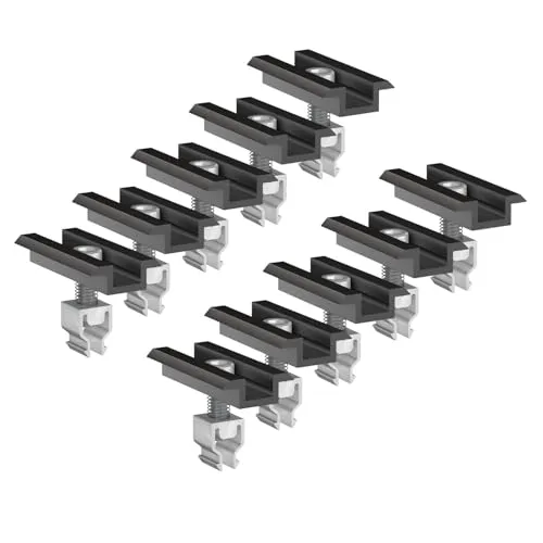 10x Handelskönig Mittelklemme Klick-Klemme schwarz zur Befestigung von Solarmodulen mit einer Rahmenhöhe von 30 - 40 mm