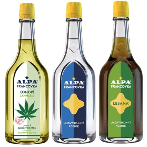 Menthol-MassDreier-Set ALPA - Alpa Franzbrandwein (Francovka) + Alpa Lesana + Alpa Hanf (3x160ml)