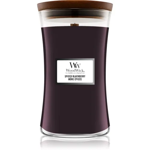WoodWick Spiced Blackberry 609,5 g - Duftkerze mit Holzdocht, sorgt für ein entspannendes Knistern und ein warmes Ambiente, ideal für gemütliche Abende.