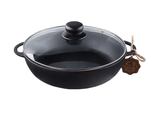 SCHWER MASSIV Bratpfanne aus Gusseisen Gussbratpfanne  26cm  100% ECO T103C3 TOP