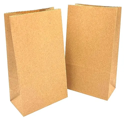 PAKNOR® 100stk Kleine Papiertüten Braun – 9 x 16 x 5 cm Geschenktüten braune Tüten Basteln Kraftpapier DIY, Geschenkverpackung klein Ostern Adventskalender Kraftpapier tüten (100)