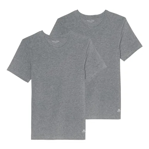 Marc O´Polo Men Essentials 2-Pack Crew Neck Shirt, Grey - Herren-Unterhemden, im praktischen 2er Pack, aus hochwertiger Baumwolle für optimalen Tragekomfort und zeitloses Design.