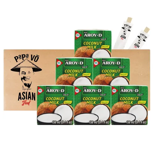 Aroy-D Kokosmilch 6x150ml Kokosnussmilch Coconut Milk Cocosmilch Nuoc Cot Dua