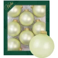 Krebs Glas Lauscha Weihnachtskugeln Uni-Design Elara Beige 7cm