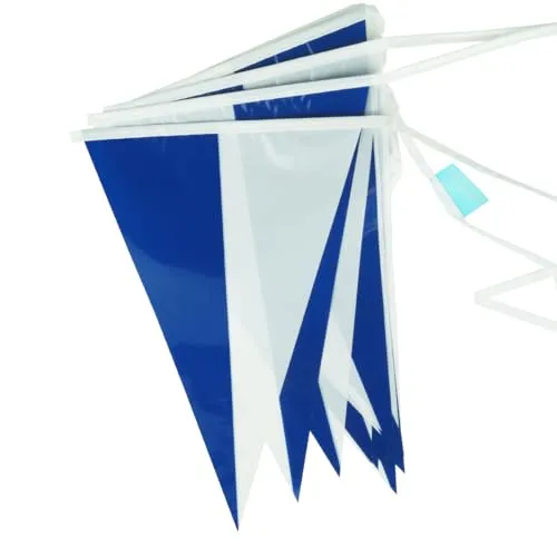 Goodymax® Wimpelkette 10 m Design Blau-Weiß 2-farbig - viele weitere Farben & Farbkombinationen zur Auswahl