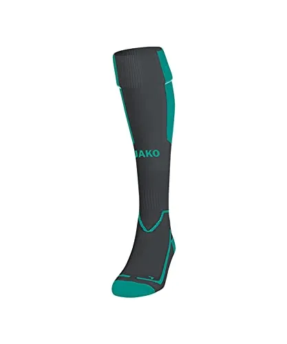 JAKO Unisex Stutzenstrumpf Lazio, Anthrazit/Türkis, 31-34