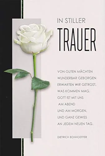 LBG Trauerkarte Herzliche Anteilnahme Klappkarte Silberprägung Abschied