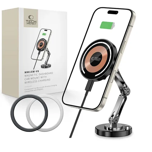 Tech-Protect MM15W-V8 Magnetic MagSafe Dashboard Auto Halterung Wireless Charger