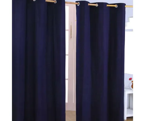Homescapes Gardine Gardinen unifarben marine blau 2er Set 137 x 117 cm