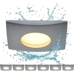etc-shop LED Einbaustrahler 6er Set, dimmbar, warmweiß, IP44 - Elegante Einbauleuchten mit fest verbauten LED-Leuchtmitteln für ein gemütliches Ambiente. Dank IP44 ideal für feuchte Räume und mit 4-stufiger Dimmfunktion für individuelle Lichtstimmung.
