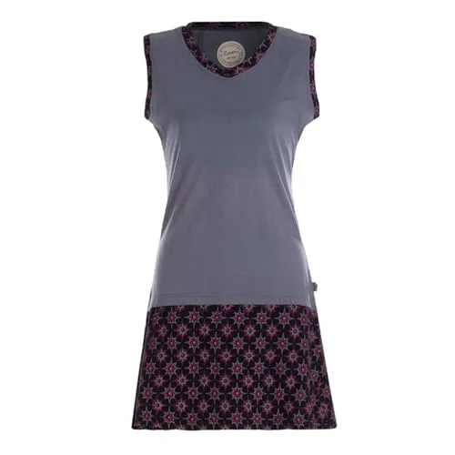 Vishes ärmelloses Damen-Kleid in Grau I Größe XL (42) I Handgefertigt aus 100% Baumwolle I T-Shirt Kleid I Ideal für Frühjahr & Sommer I Nachhaltige Alternative Bekleidung