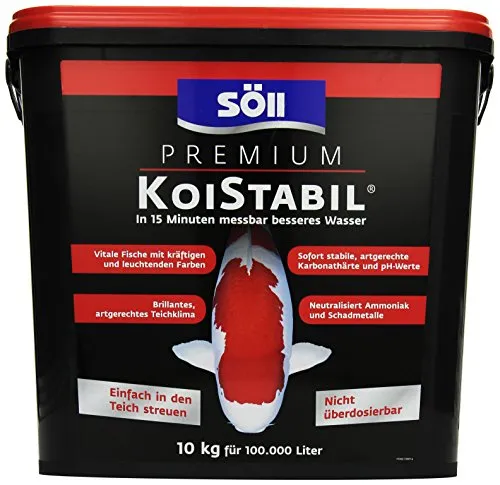 Premium KoiStabil 10kg - Pflegemittel für Teichwasser, sorgt für optimale Wasserqualität und gesundes Koi-Wachstum.