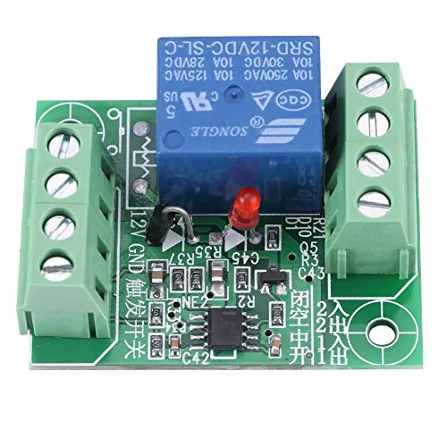 Akozon Bistabiles Schaltungs Relais Schalter DC-12V Einkanal-bistabiler Schaltkreis Triggerschalter Relaissteuermodul