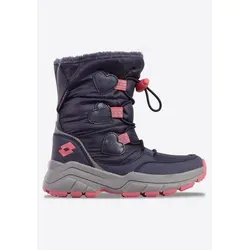 Lotto Kinder Winterboots Gr. 31 - NAVY-PINK mit Reißverschluss - Sneaker für Kinder, wasserdicht und atmungsaktiv, ideal für kalte Tage mit reflektierenden Details für bessere Sichtbarkeit.