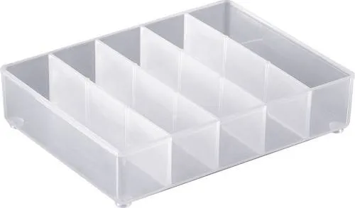 raaco Sortimentskasten - Sortimentskoffer-Einsatz 109 x 79 x 24 mm, transparentes Polypropylen für optimale Organisation von Kleinteilen