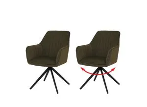 2er-Set Esszimmerstuhl MCW-L79, drehbar und elegant - Dieses 2er-Set Esszimmerstühle bietet höchsten Komfort mit 90° Drehbarkeit und Auto-Position. Stabil und elegant, perfekt für stilvolle Essbereiche. Genießen Sie entspannte Momente mit Armlehnen und großzügiger Polsterung.