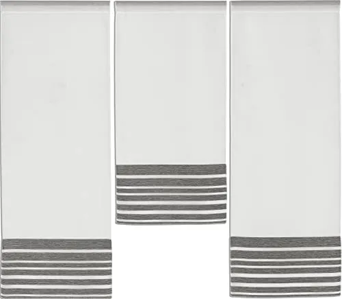 Experience by Omega Mini Flächenvorhang Set Anthrazit 4027 - 3 Teile - Schiebevorhänge, 3er Set mit hochwertigem Voile und Glanzfäden, idealer Sichtschutz und elegante Fensterdekoration, Gesamtbreite 90 cm, Pflegeleicht und einfach anzubringen.