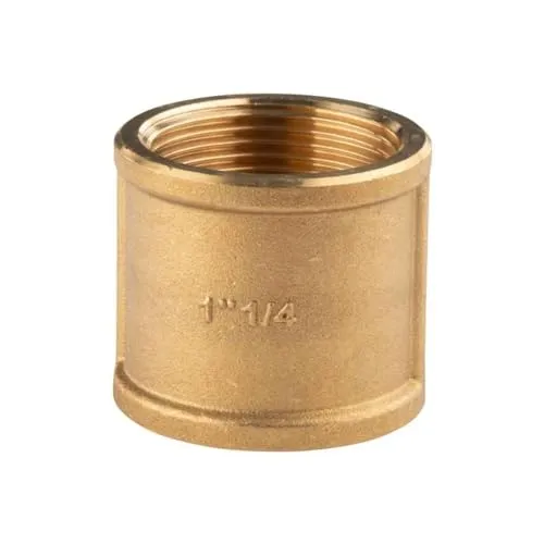 Messing Gewinde-Fitting Muffe 1 1/4'IG - 1 1/4'IG (DN 32) - schwere Ausführung