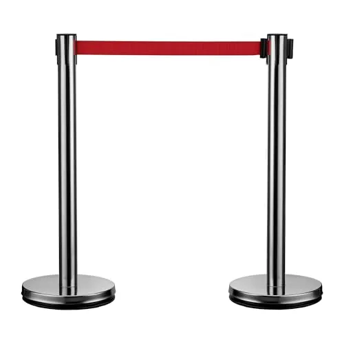 Wiltec Mobile Absperrpfosten mit Zugband von Wiltec