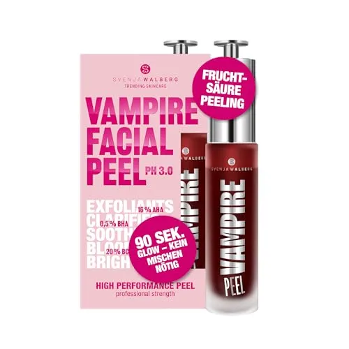 Swenja Walberg Gesichtspeeling VAMPIRE PEEL® - Fruchtsäurepeeling - Gesichtspeeling für alle Hauttypen, erzielt in nur 90 Sekunden einen strahlenden Glow und reduziert Pigmentflecken. Dermatologisch getestet, 100% vegan und tierversuchsfrei.