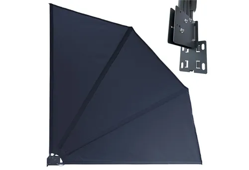 Quick Star Sichtschutzfächer 115 cm & 140 cm - Stilvoller Balkonsichtschutz - Balkonsichtschutz in Grau und Anthrazit, ideal für Außenbereiche. Inkl. Schutzhülle und robuster Wandhalterung für einfachen Aufbau.