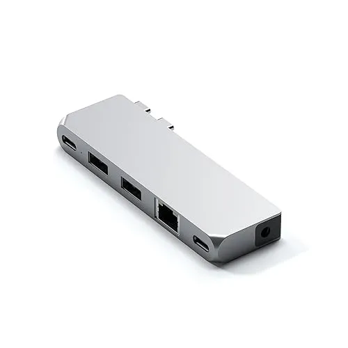 SATECHI USB-C Hub Pro Mini: 6-in-1 Adapter für MacBook Pro/Air - USB-Hub für MacBook Pro/Air mit USB4 40Gbps, 6K@60Hz Videoausgabe und 96W Power Delivery. Ideal für optimale Konnektivität und schnelles Laden.