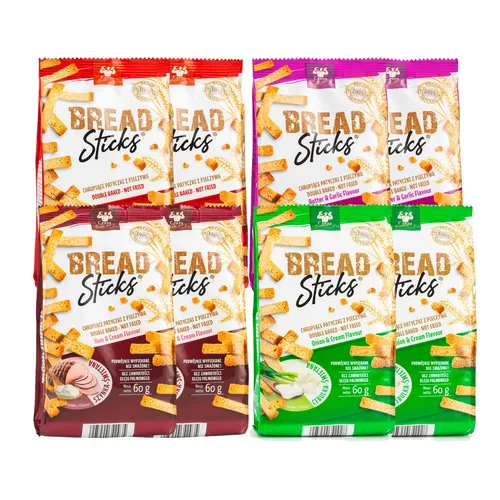 Crazy Bakery Bread Sticks Pizza Schinken Knoblauch Zwiebel 60g 8er