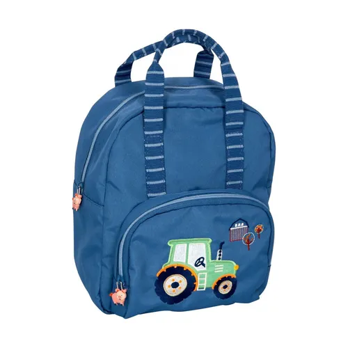 DIE SPIEGELBURG Rucksack mit Traktor - Ideal für kleine Traktorfahrer - Schulranzen aus recyceltem Polyester, robust und geräumig mit abnehmbarem Brustgurt für optimalen Tragekomfort. Fröhliches Traktor-Motiv für Kindergarten und Freizeit.