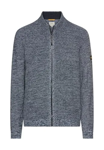 camel active Strickjacke knitted Jacket blau XXXL - Herren-Strickjacke aus 70 % Baumwolle und 30 % Polyacryl, perfekt für lässige Looks und angenehmen Tragekomfort in Übergröße.