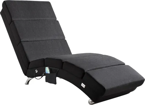 Casaria Relaxliege London mit Massagefunktion - Liegen für Entspannung: Genießen Sie die wohltuende Massage- und Heizfunktion der anthrazitfarbenen Relaxliege mit 180 kg Belastbarkeit und stilvollem Design.