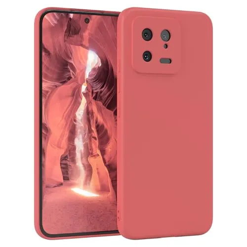 EAZY CASE - Silikonhülle für Xiaomi 13 Hülle Silikon Case Rot weich stoßfeste Handyhülle Schutzhülle mit Kameraschutz Dünn Premium Schutz Cover TPU Phone Bumper in Pastell Hellrot Matt