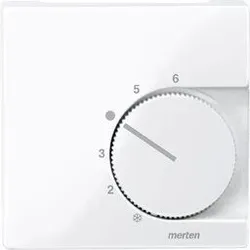 Merten 534725 Zentralplatte für Raumtemperaturregler-Einsatz mit Wechselkontakt, System M, aktivweiß glänzend