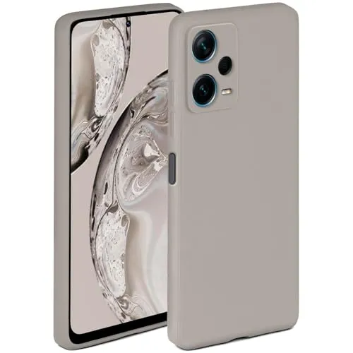 ONEFLOW Soft Case für Redmi Note 12 5G Hülle aus Silikon mit Kameraschutz, Silikonhülle mit erhöhtem Schutz fürs Display, Backcover Schutzhülle, weiche Handyhülle, Taupe