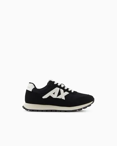 A|X Armani Exchange Herren Sneakers XM001960AF19388MC024 - Lässige schwarze Turnschuhe aus 100% Polyester, leicht und langlebig, ideal für stilvolle Herbst- und Winterlooks.