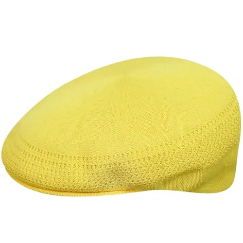 Kangol Tropic Ventair Flatcap 504 - Pastellgelbe Schiebermütze für Herren und Damen - Modische Schirmmütze aus leichtem Material, ideal für den Sommer. Perfekt für stilvolle Freizeitoutfits und schützt vor Sonne.