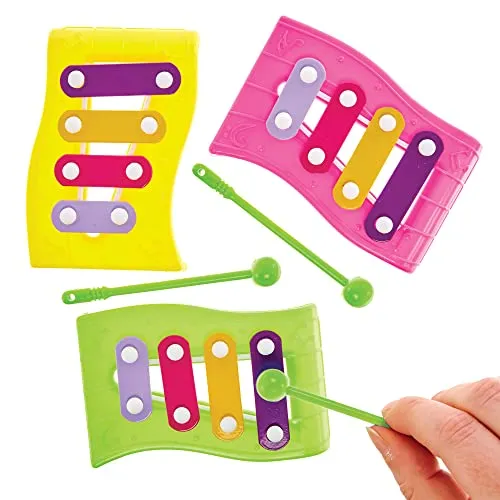 Baker Ross FX886 Mini-Xylophone - 3er-Packung, kleine Musikinstrumente für Kinderpartytüten
