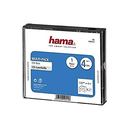 Hama 4fach CD Hülle 4 CDs/DVDs/Blu-rays Polystyrol Schwarz 1 St. (B x H x T) 142 x 125 x 24 mm 00049
