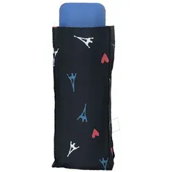 SMATI Mini Kompakt-Faltschirm - Taschengröße 18cm, windstabil, 200g ultraleicht, manuell, Reise-Regenschirm, Damen-Regenschirm, Eiffelturm-Motiv