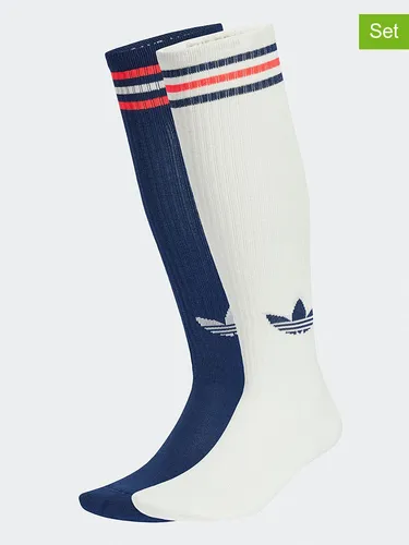 adidas 2er- Set: Sportsocken in Creme/ Dunkelblau, Größe M, Blau/Beige, Herren